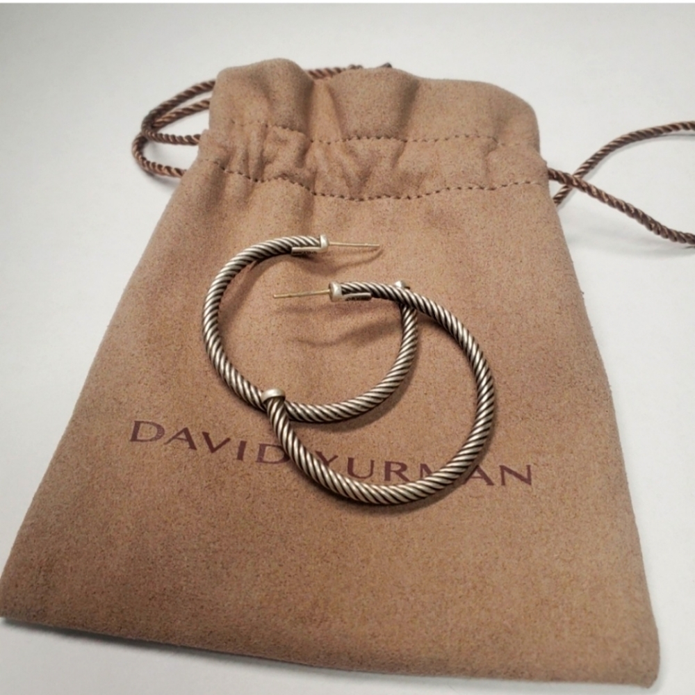 Authentic David Yurman 1.5 inches Hoop Earrings